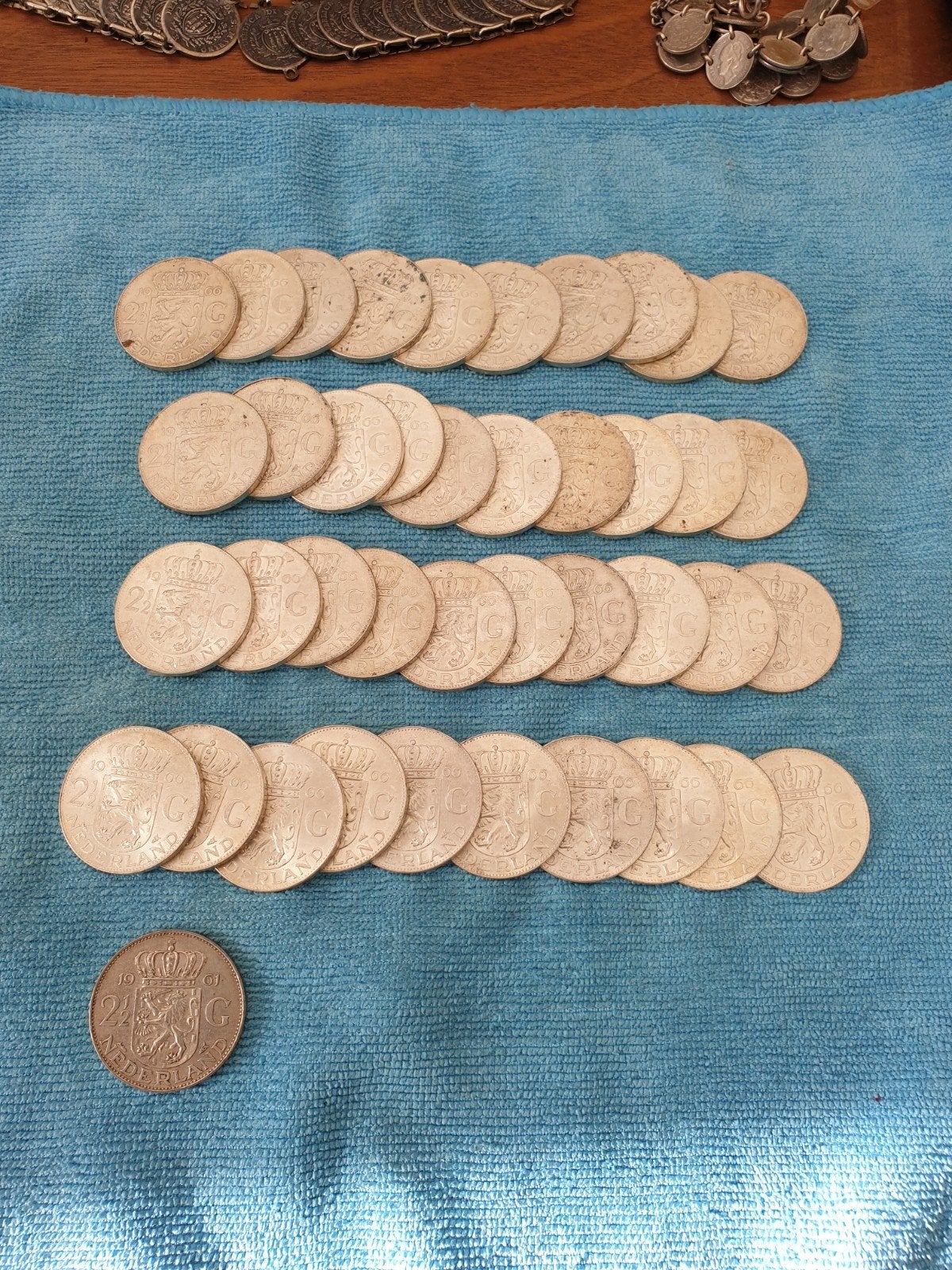 41 zilveren rijksdaalders, 40x 1966 en 1x 1961 (Z1), Postzegels en Munten, Ophalen of Verzenden, Zilver