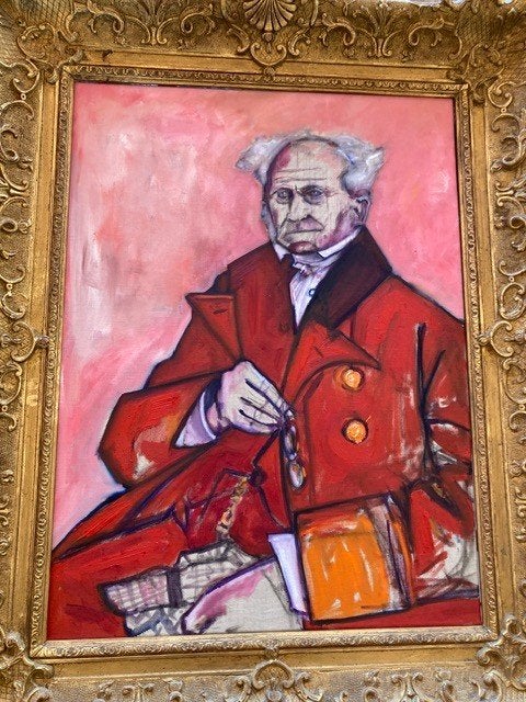 Schilderij Schopenhauer, Antiek en Kunst, Kunst | Schilderijen | Klassiek, Portret of Personen, Expressionistisch, Olieverf, Doek