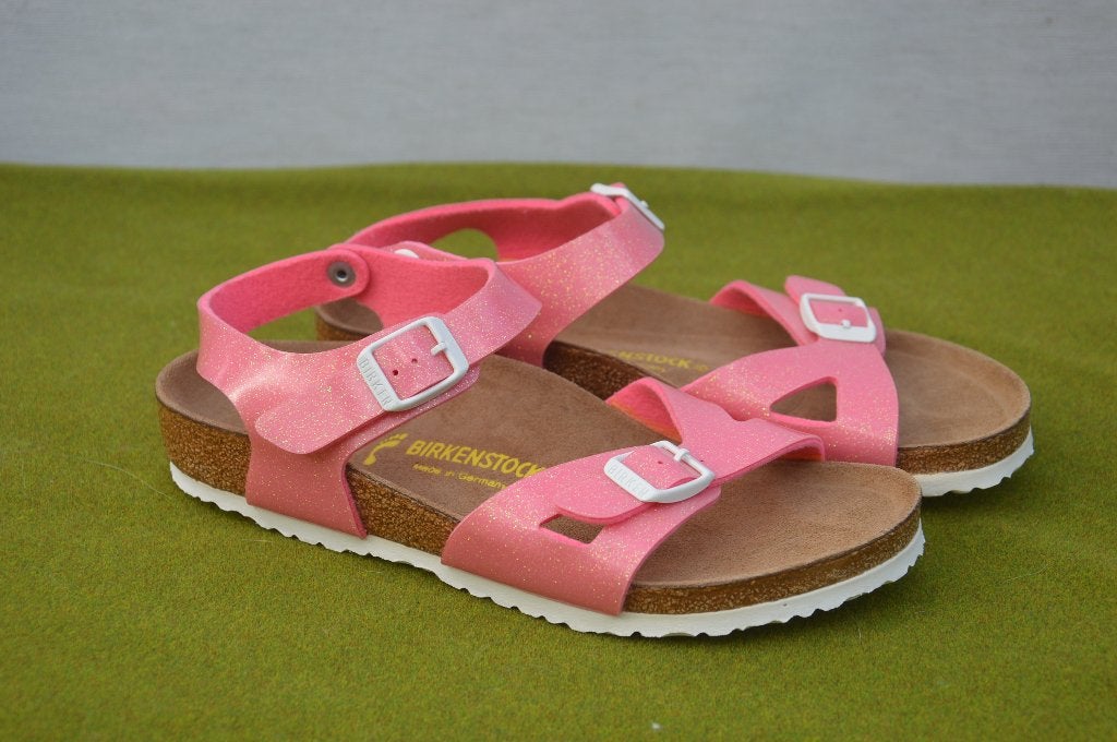 Birkenstock Rio Kids Sandalen roze Lak met glitters maat 34, Nieuw, Roze, Birkenstock, Sandalen of Muiltjes