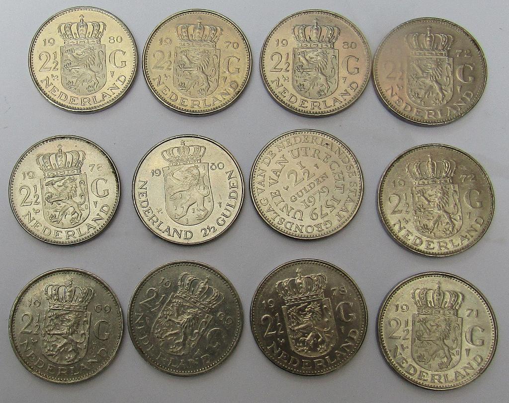 ** NEDERLAND - 12 x 1 Rijksdaalder Juliana - Nette Munten **, Postzegels en Munten, Munten | Nederland, Verzenden, Koningin Juliana