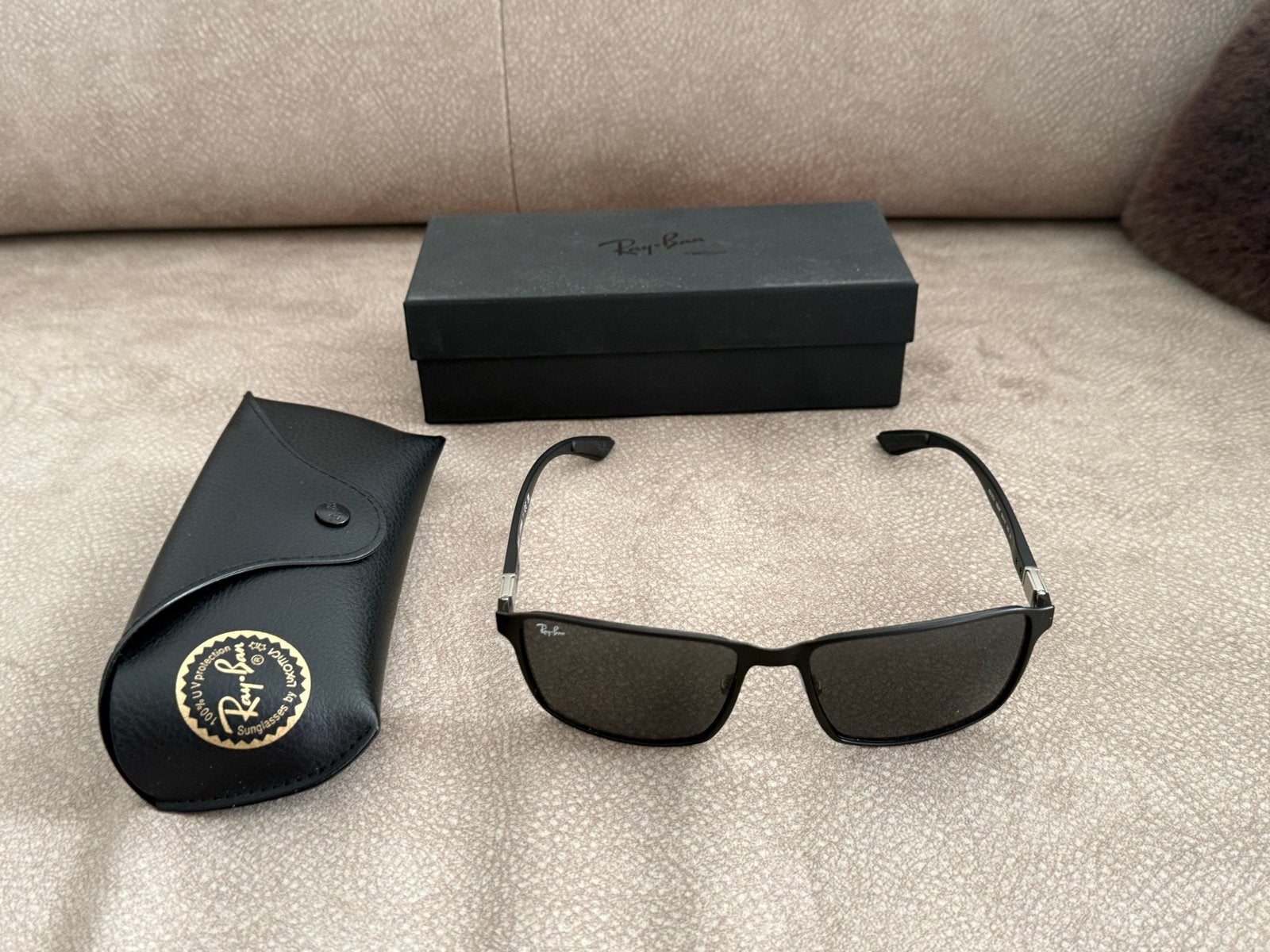 Ray-Ban Liteforce Zonnebril RB 3721 Zwart, Zonnebril, Zwart, Ophalen of Verzenden, Zo goed als nieuw