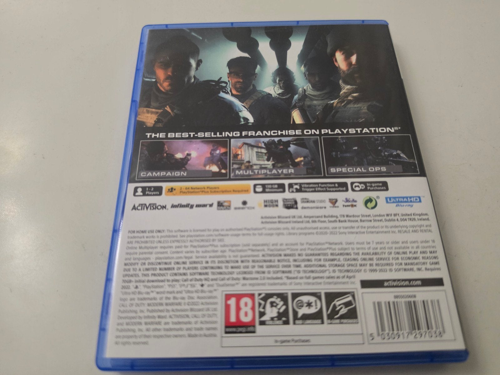 Call of Duty Modern Warfare II PS5 Lees Beschrijving aub, Privacy@activision.com, Online, Vanaf 18 jaar, Shooter