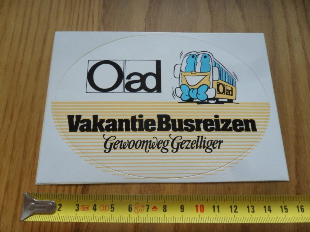 sticker OAD Vakantie Busreizen Gewoonweg Gezelliger *, Verzamelen, Ophalen of Verzenden, Zo goed als nieuw