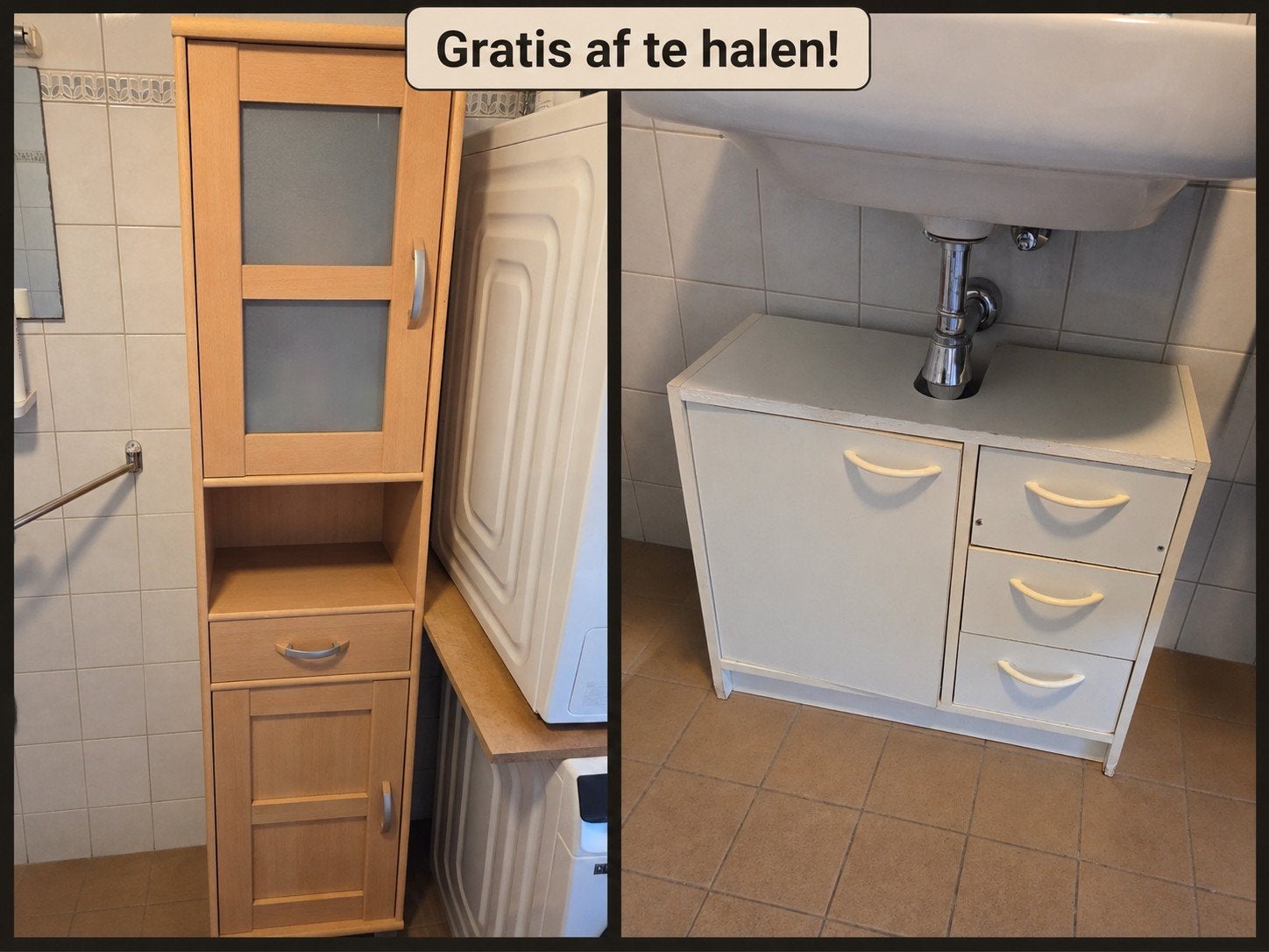 Gratis af te halen: Badkamerkasten, Huis en Inrichting, Badkamer | Badkamermeubels, Ophalen