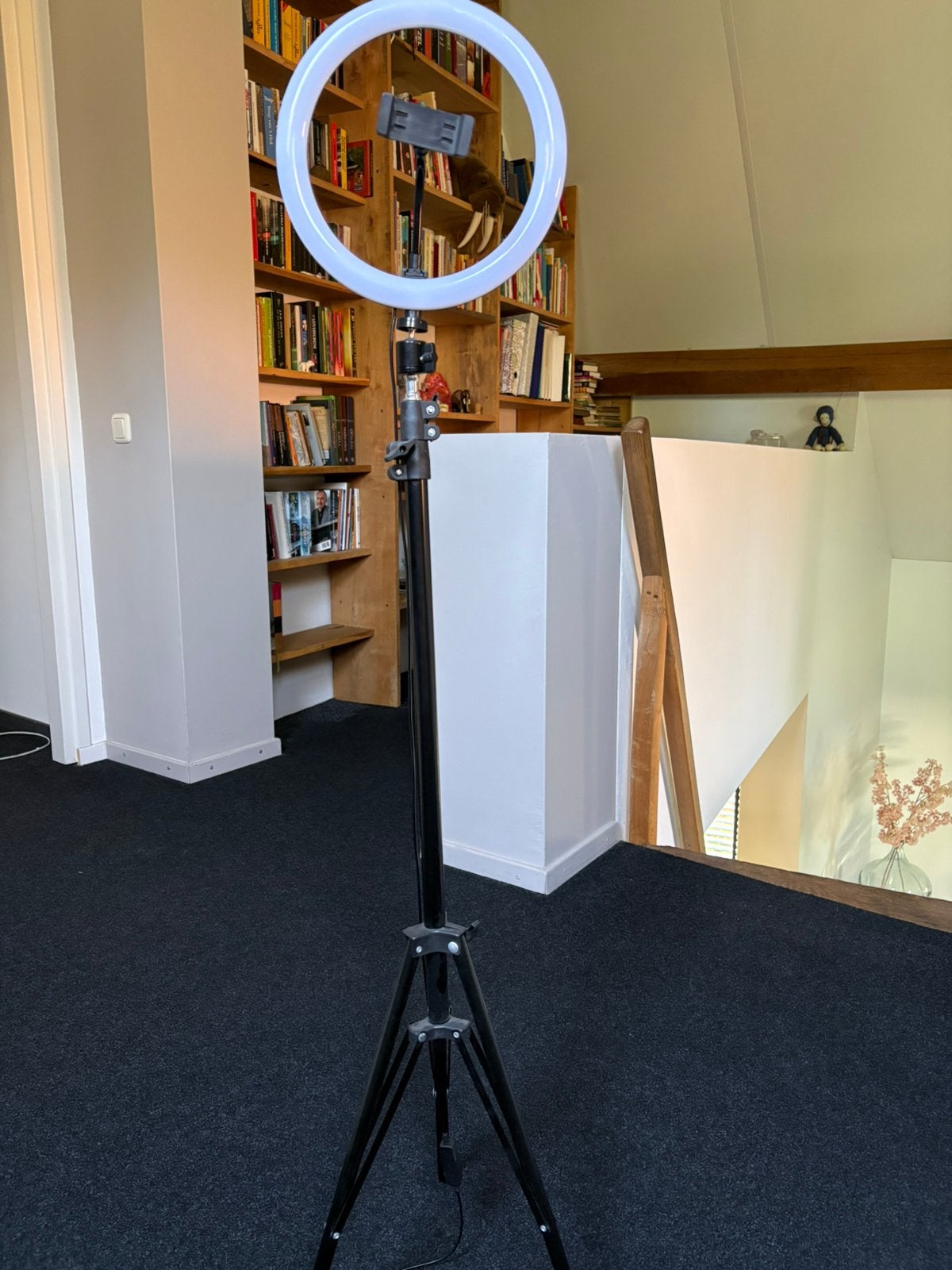 Ringlamp met statief en telefoonhou, Verzenden, Refurbished, Lamp of Flitsset