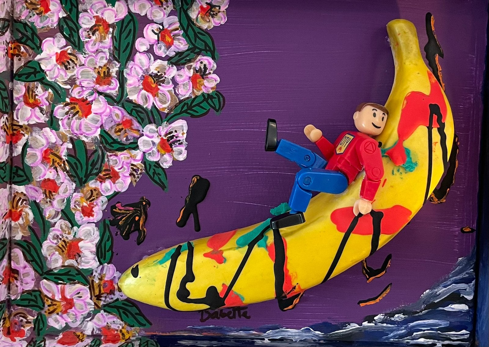 Gaan met die banaan!, Antiek en Kunst, Acrylverf, Ophalen of Verzenden, Ophangklaar, Hout