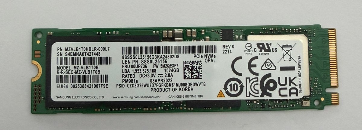 1TB TLC PCI Express 3.0 x4 NVMe M.2 2280, Computers en Software, Harde schijven, Intern, Gebruikt, SSD, Ophalen of Verzenden