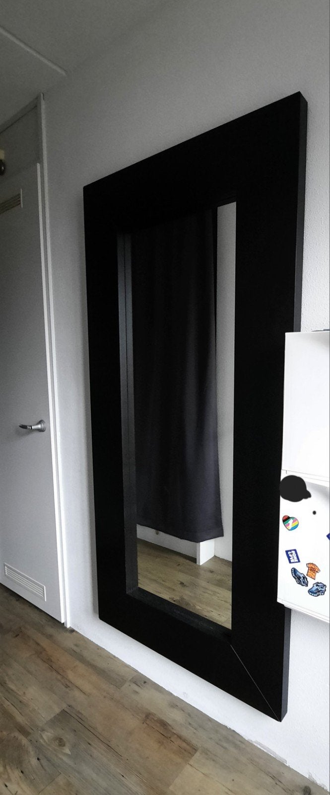 Grote IKEA spiegel 190x94 cm - donkerbruin/zwart, Ophalen, Minder dan 50 cm, Zo goed als nieuw, Minder dan 100 cm
