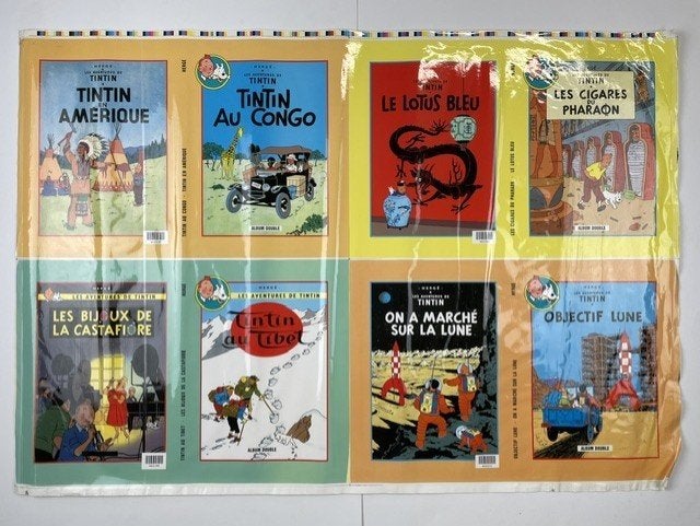 poster onversneden vel dubbel albums Tin Tin Kuifje, Ophalen of Verzenden, Gebruikt, A1 t/m A3, Film en Tv