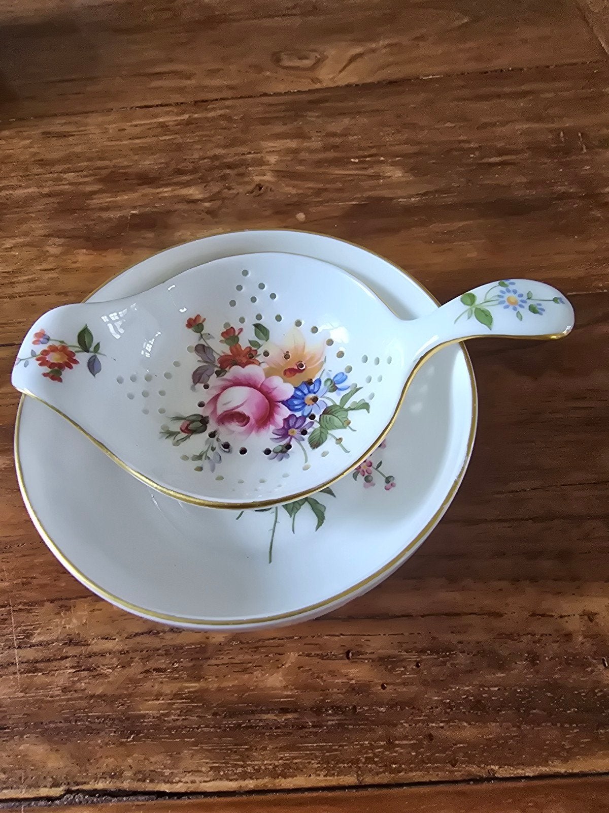 Royal Crown Derby "Derby Posies" theezeef met schaaltje, Ophalen