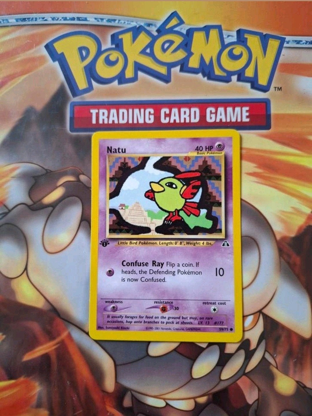Natu 59/75 Neo Discovery first edition pokemon kaart nm, Ophalen of Verzenden, Zo goed als nieuw, Losse kaart
