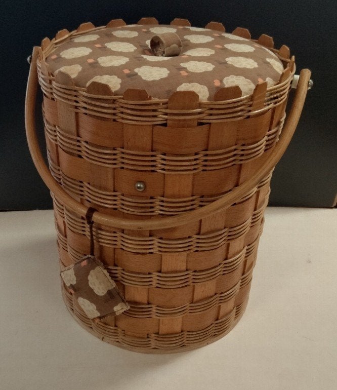 Vintage 60's Rietgevlochten naaimand compleet, Ophalen of Verzenden, Gebruikt, Overige typen