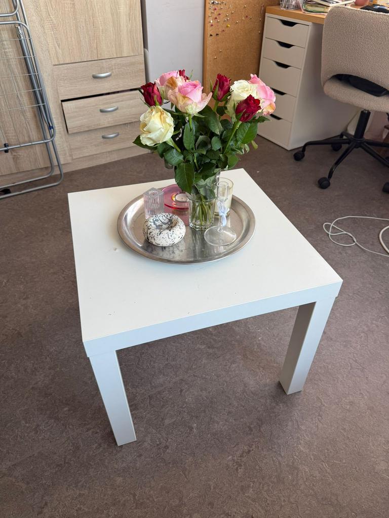 Wit IKEA tafeltje, Ophalen, Gebruikt, 50 tot 100 cm, Minder dan 50 cm