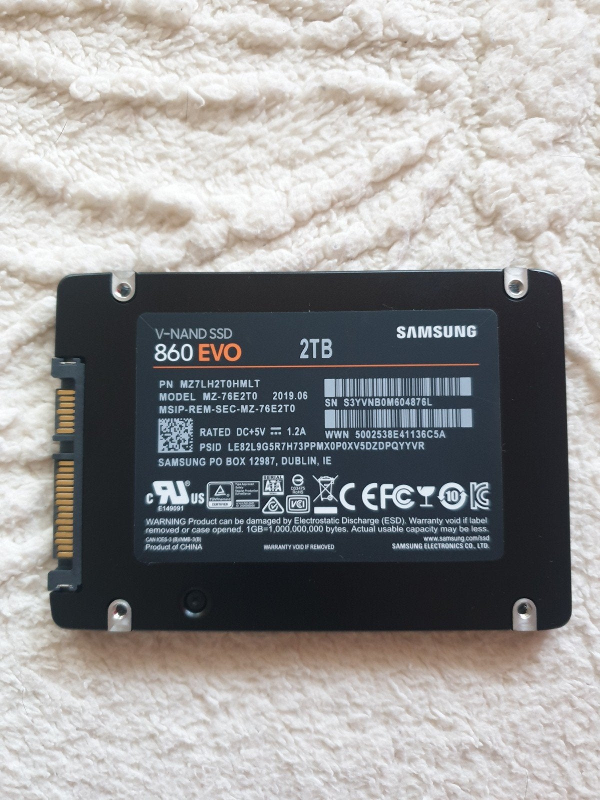 Samsung 860 Evo 2TB, Computers en Software, Harde schijven, Ophalen of Verzenden, Zo goed als nieuw, Laptop, Samsung SSD