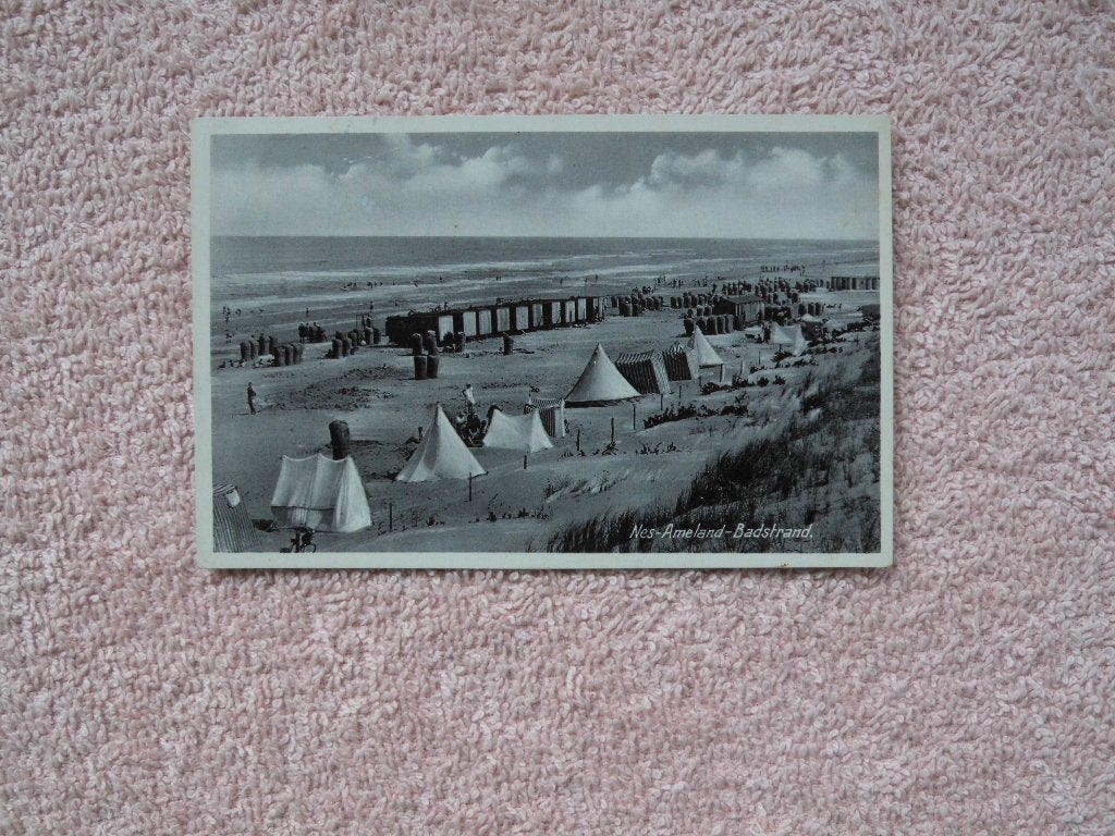 Nes, Ameland - Badstrand., Ophalen of Verzenden, 1920 tot 1940, Gelopen, Waddeneilanden