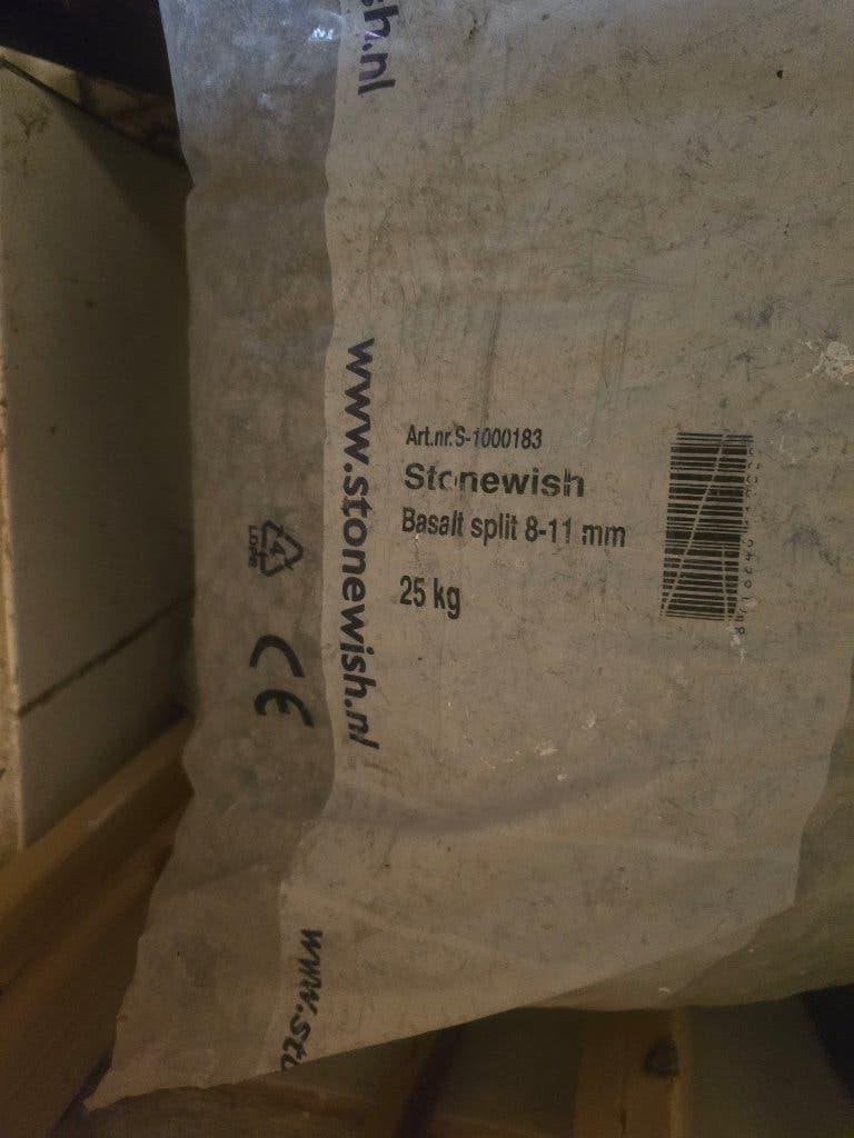Basalt split 8-11 mm, 2x 25 kg, grijs steentjes, Ophalen, Nieuw, Grind, Basalt