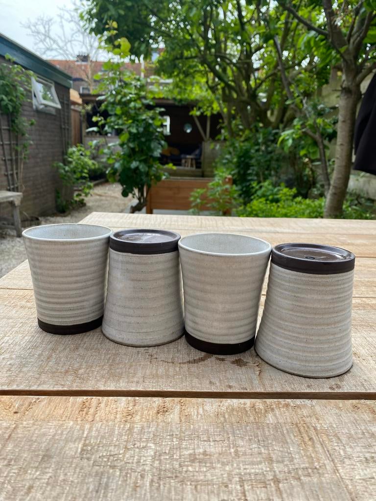 House Doctor koffie mokken - set van 4, Beige, Overige typen, Ophalen of Verzenden, Zo goed als nieuw