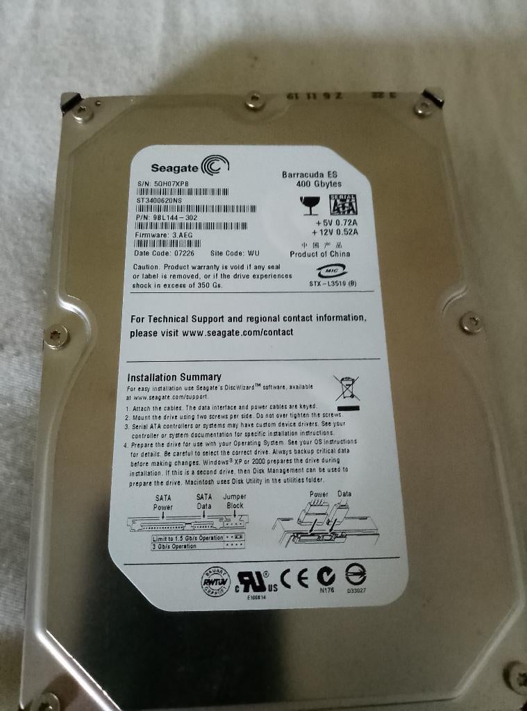 Seagate Barracuda ES 400GB, Computers en Software, Harde schijven, Intern, Gebruikt, Ophalen of Verzenden, Desktop