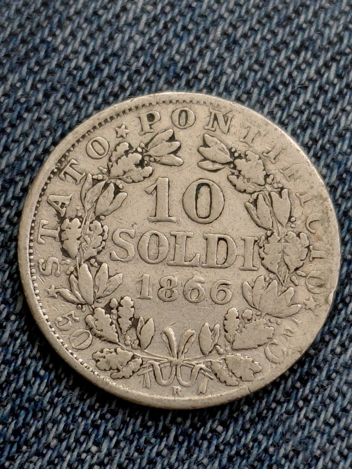 Pauselijke Staat 10 Soldi 1866 PON * MAX Pius IX  - Zilver, Verzenden, Italië, Losse munt, Zilver