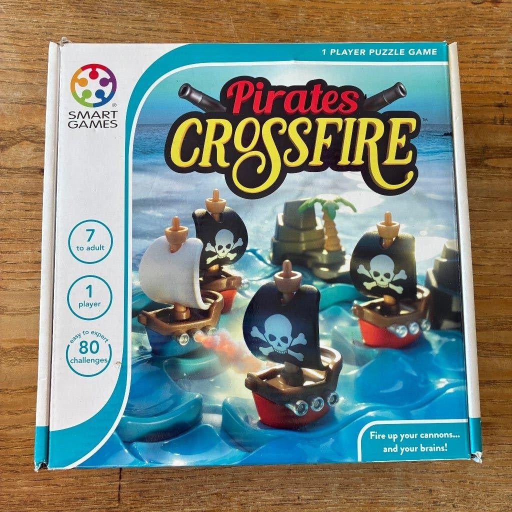 Smart Games- Pirates Crossfire (voor 1 speler, 7+ jaar) zgan, Ophalen of Verzenden, Minder dan 500 stukjes, Zo goed als nieuw