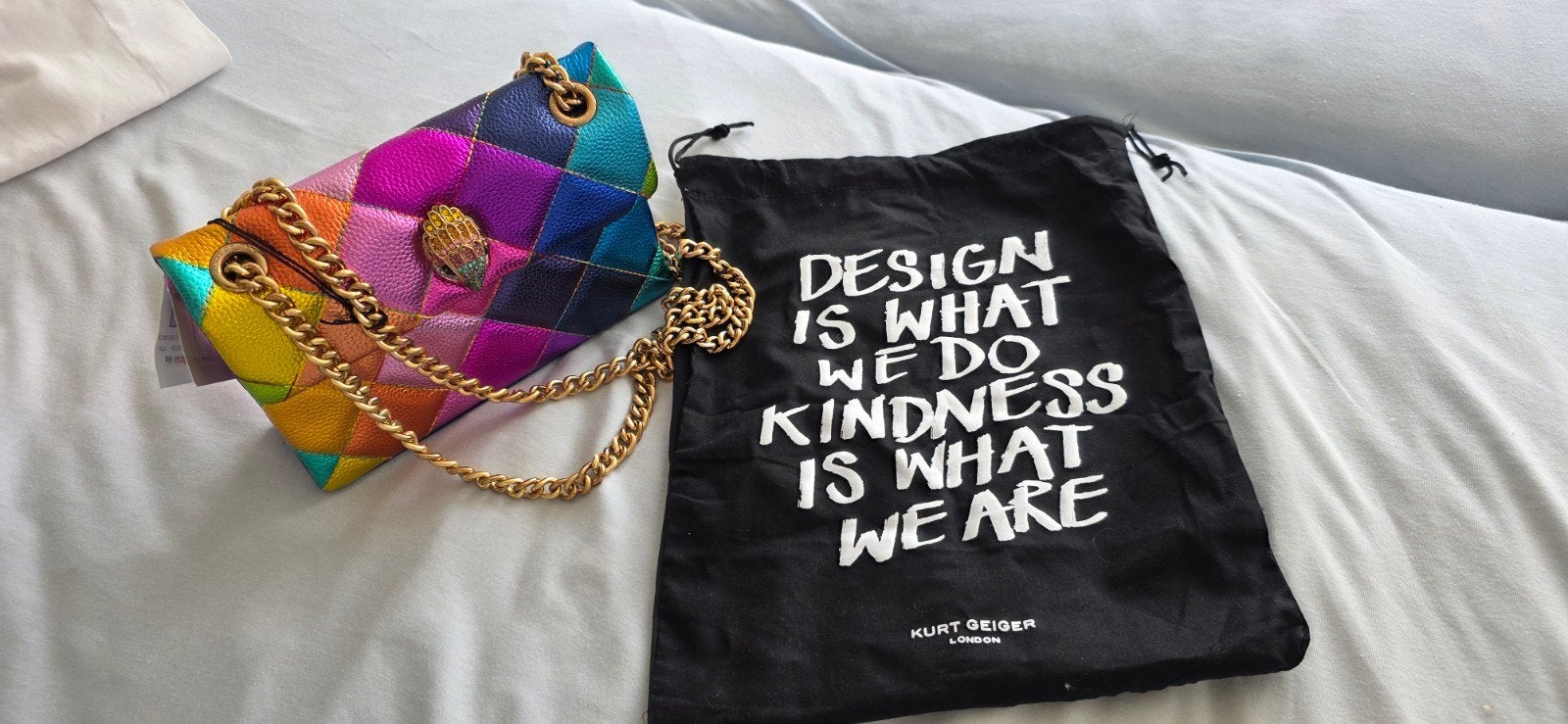 Kurt Geiger Kensington Regenboog Schoudertasje nieuw, Ophalen of Verzenden, Nieuw, Overige kleuren, Schoudertasje