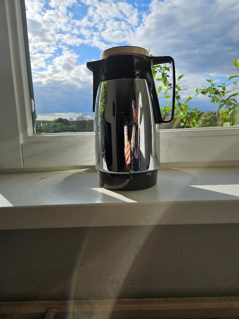Vintage retro koffie thermoskan, Zilver, Ophalen of Verzenden, Metaal, Overige typen