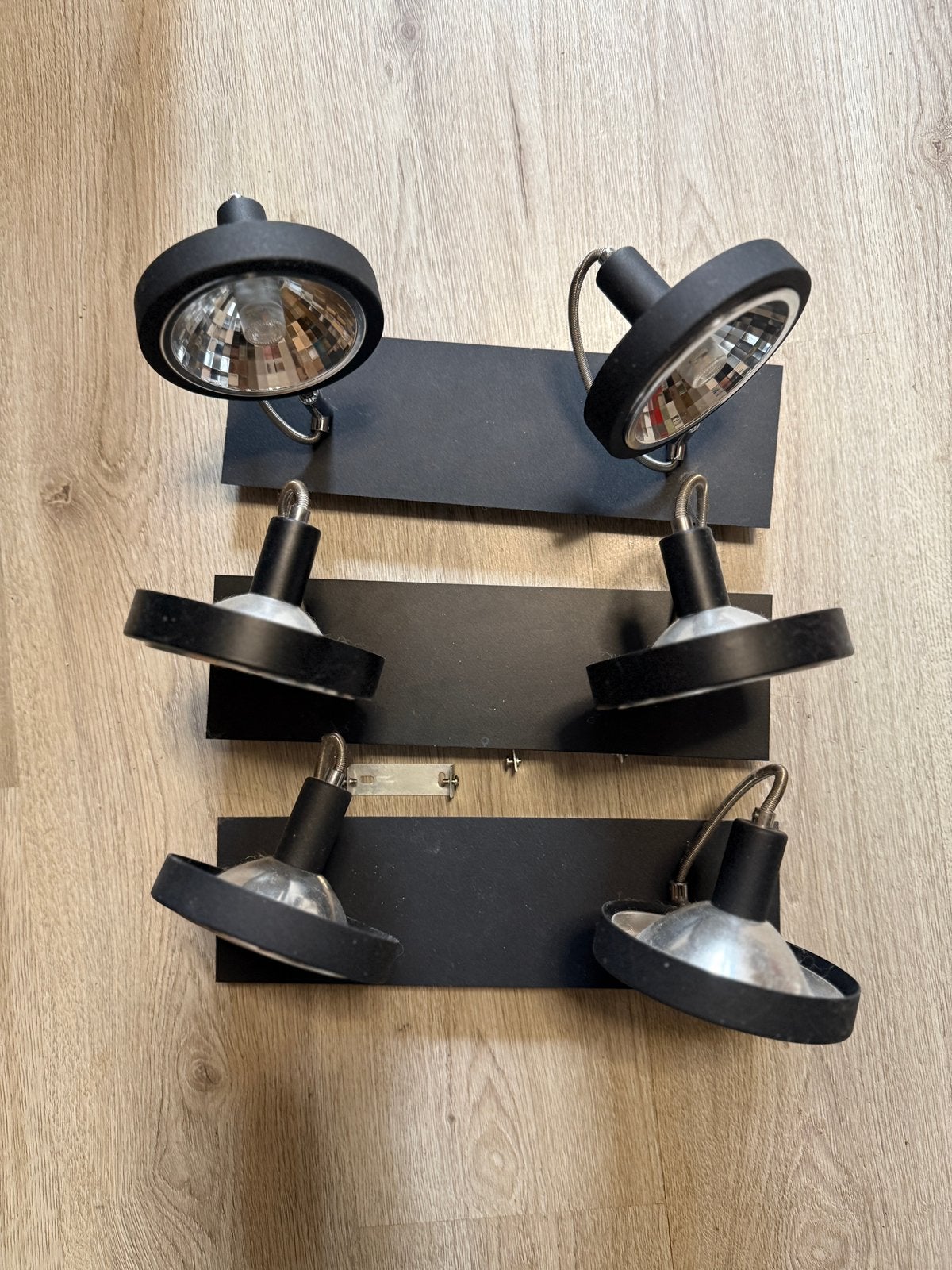 3x Design wand/plafond dubbele spots zwart Qazqa, Huis en Inrichting, Ophalen, Metaal of Aluminium, Zo goed als nieuw, Led