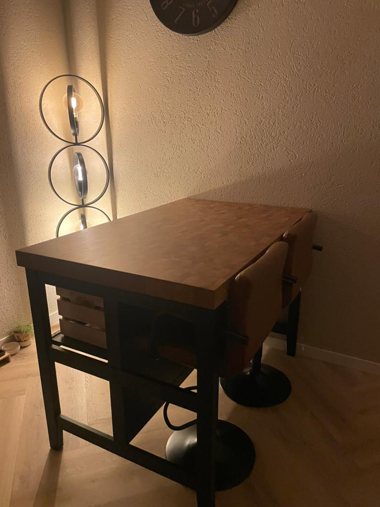 Bartafel/eettafel, Ophalen, 100 tot 150 cm, 75 cm of meer, Zo goed als nieuw