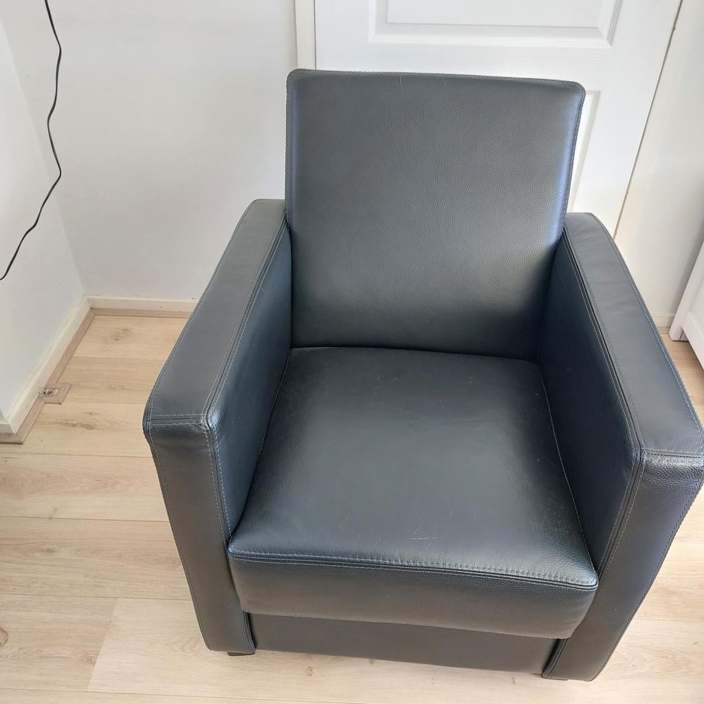 Stoel, leer, Huis en Inrichting, Fauteuils, Ophalen of Verzenden, 75 tot 100 cm, Leer, 50 tot 75 cm