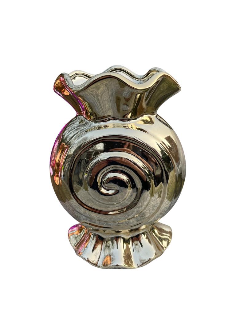 NIEUW !! Superleuke metallic vaas van Daan Kromhout, Huis en Inrichting, Woonaccessoires | Vazen, Overige kleuren, Aardewerk of Porselein