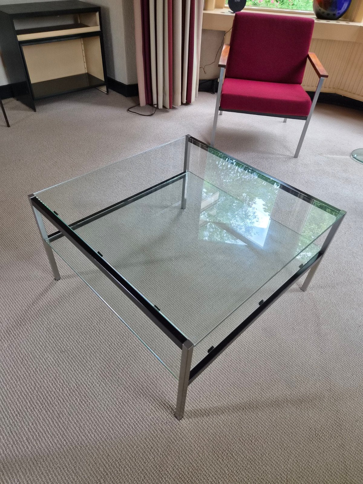 Vintage Gispen Salontafel 1968 - Glas & Metaal, Ophalen