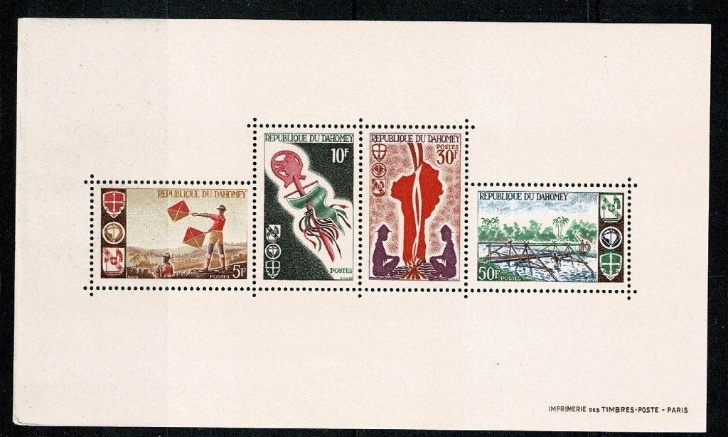 Scouting / padvinderij : op postzegelvel/blok Dohomey 1966, Verzenden, Postfris, Overige thema's