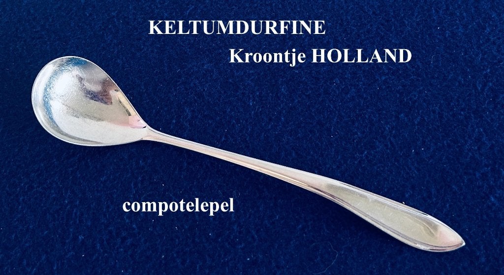 KELTUM Puntfilet Compotelepel Keltumdurfine Kroon Holland, Antiek en Kunst, Antiek | Bestek, Ophalen