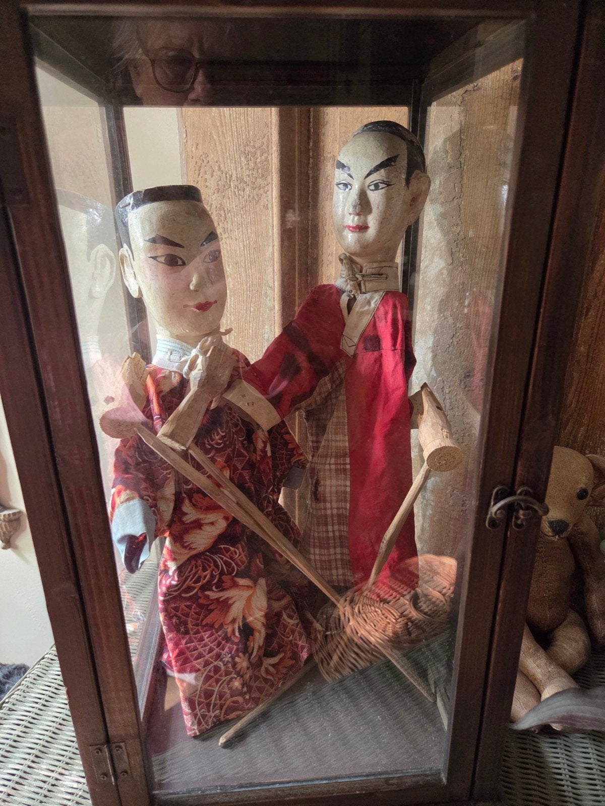 2 antieke chinese theaterpoppen., Antiek en Kunst, Ophalen of Verzenden