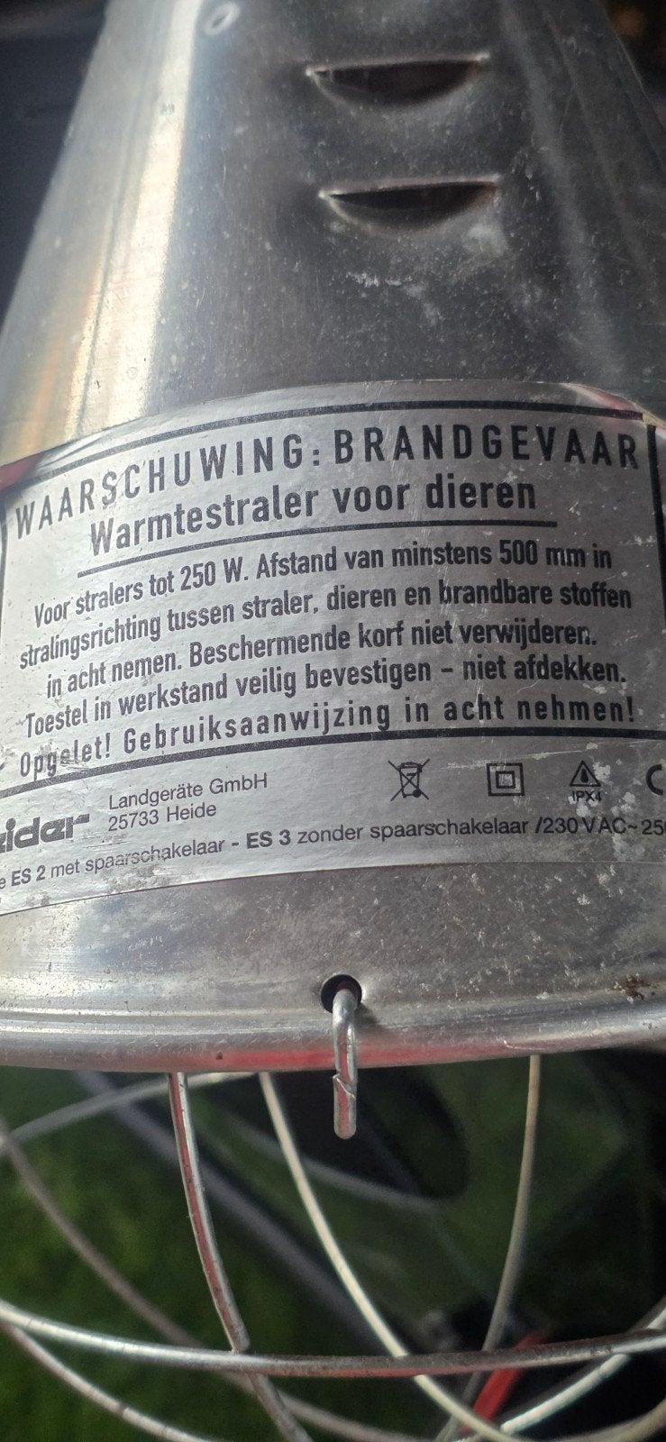 Warmte lamp, Ophalen