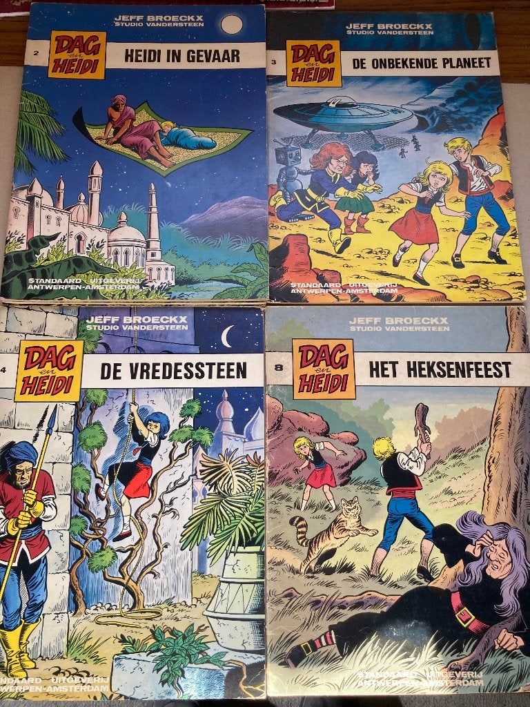 T.K. nog 6 Stripboeken van Dag en Heidi door Jeff Broeckx, Boeken, Stripboeken, Meerdere stripboeken, Ophalen of Verzenden, Gelezen