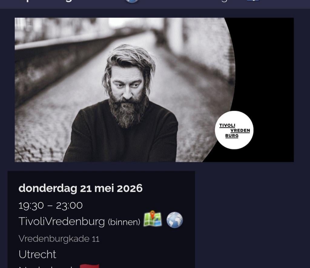Joep Beving concert in Tivoli op 21 mei., Tickets en Kaartjes, Twee personen, Mei
