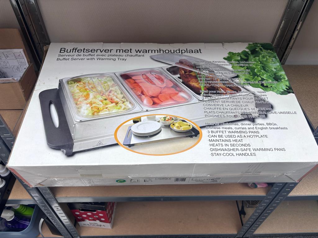 Buffetserver met warmhoudplaat, Huis en Inrichting, Overige typen, Ophalen, Nieuw