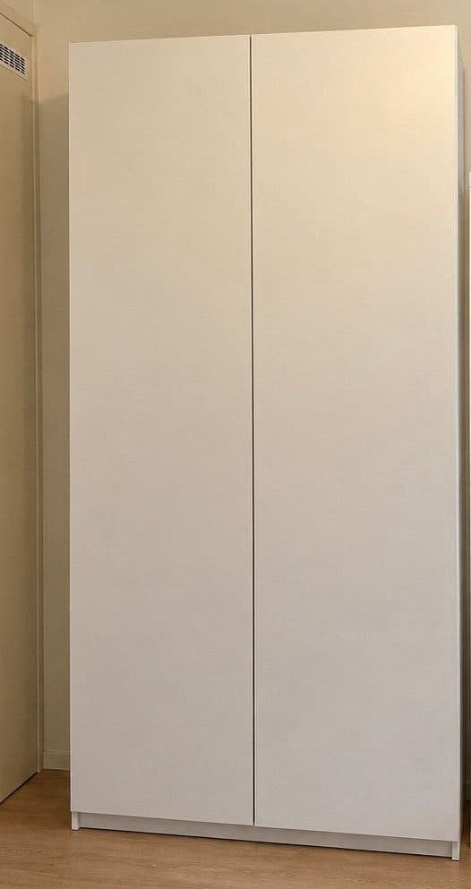 White wardrobe with 2 doors, 100x60x201 cm, Ophalen, Gebruikt, 50 tot 75 cm, 200 cm of meer