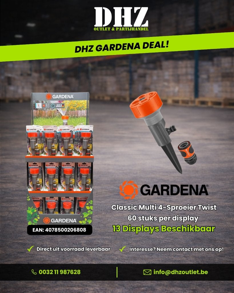 Gardena Classic Multi 4-Sproeier Twist, Ophalen, Nieuw, Cirkelsproeier