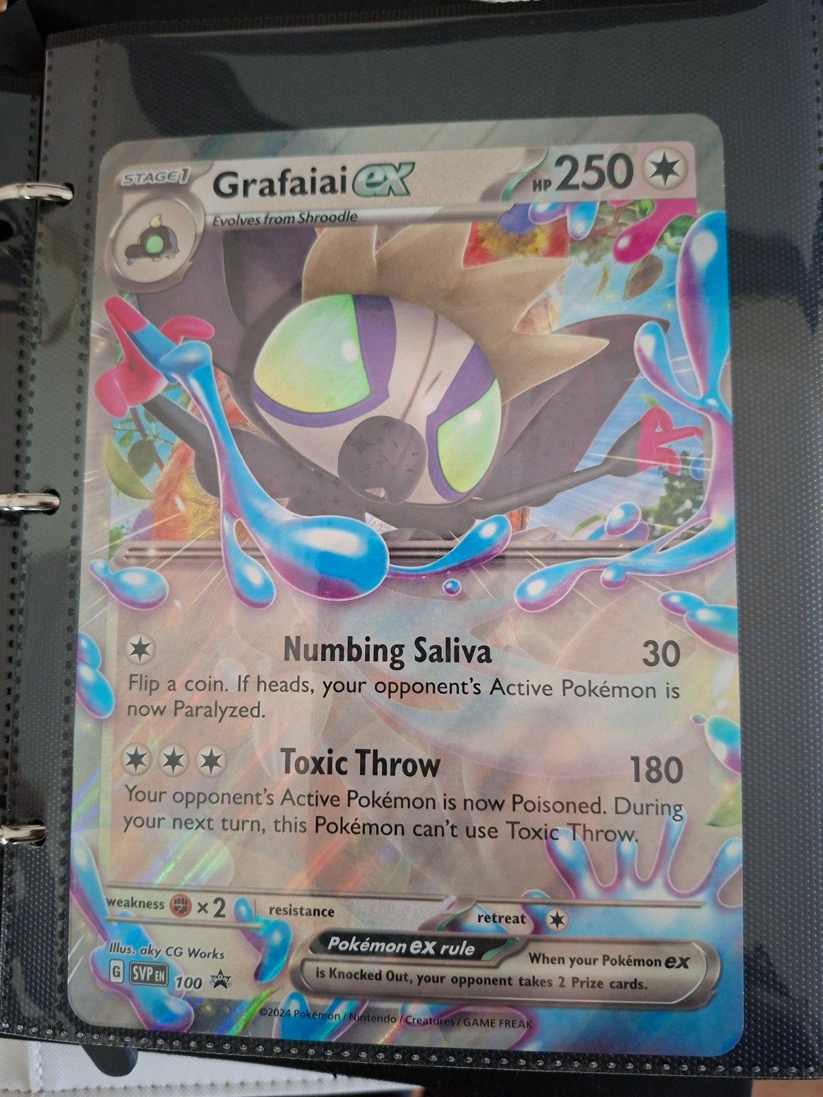 Grafaiai ex Pokémon kaart - SVP EN 100 Jumbo, Ophalen of Verzenden, Zo goed als nieuw, Losse kaart