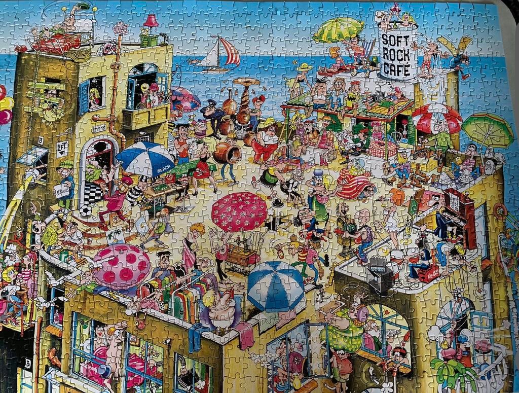 Funny comic puzzel soft rock cafe, Ophalen, 500 t/m 1500 stukjes, Zo goed als nieuw, Legpuzzel