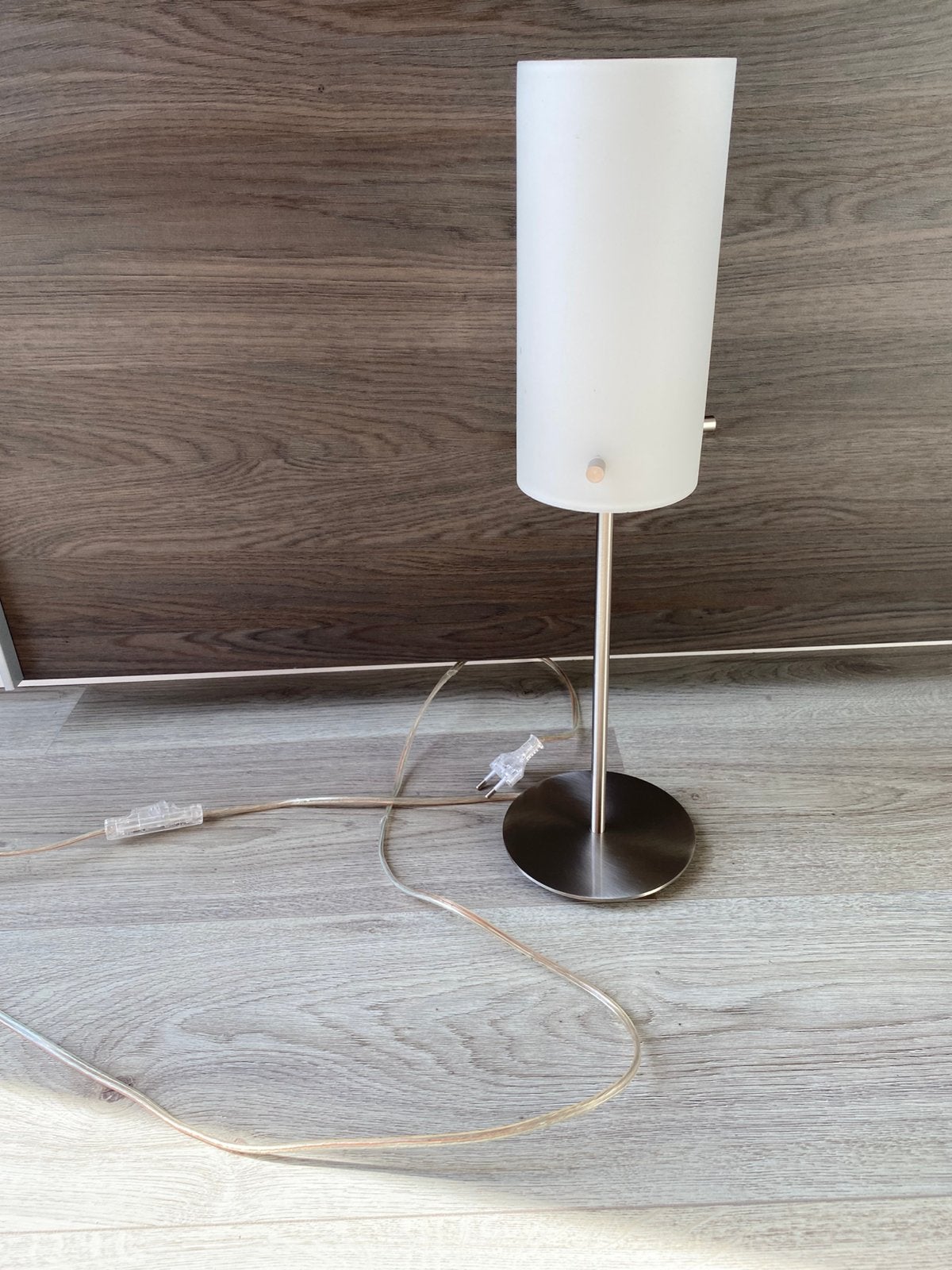 Tafellamp, RVS, melkglas, Ophalen, Zo goed als nieuw, Glas