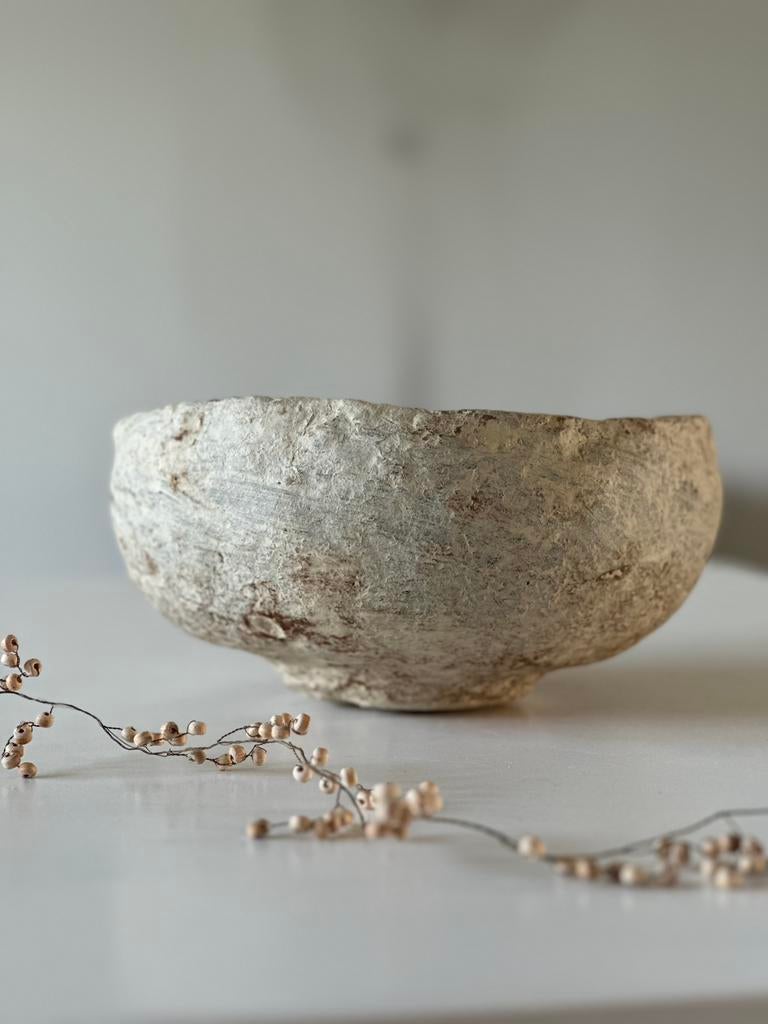 Papier mache schaal, Huis en Inrichting, Ophalen of Verzenden, Zo goed als nieuw, Rond, Overige materialen