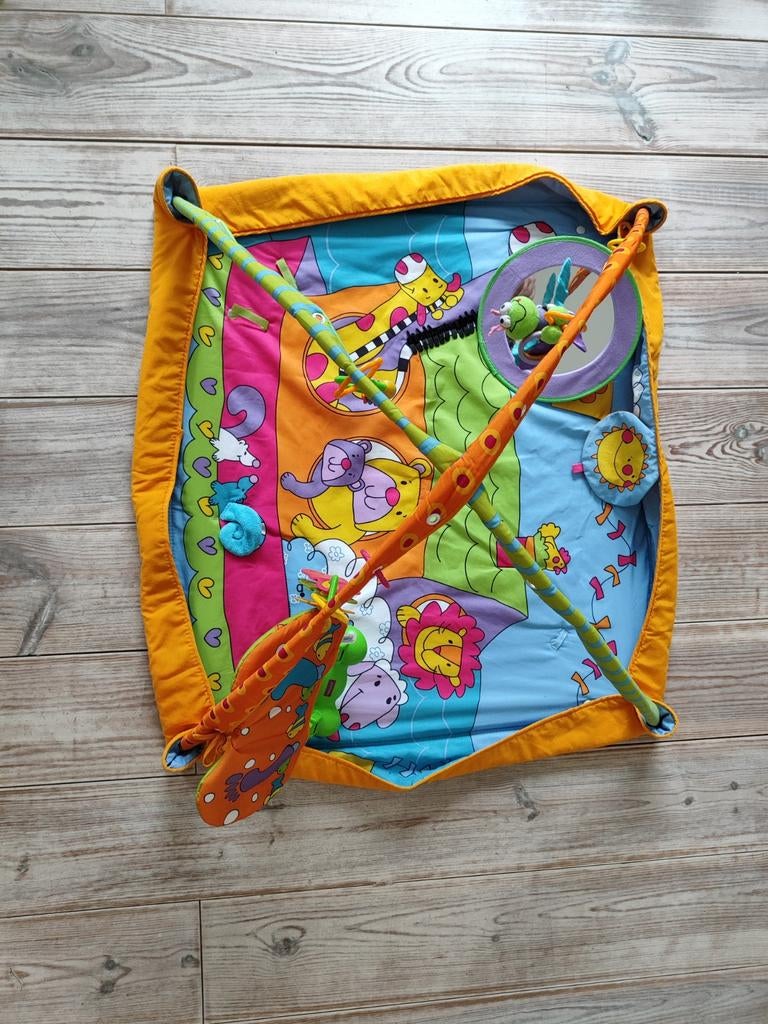 Fleurig speelkleed met speeltjes, spiegeltje en geluid, Ophalen, Gebruikt