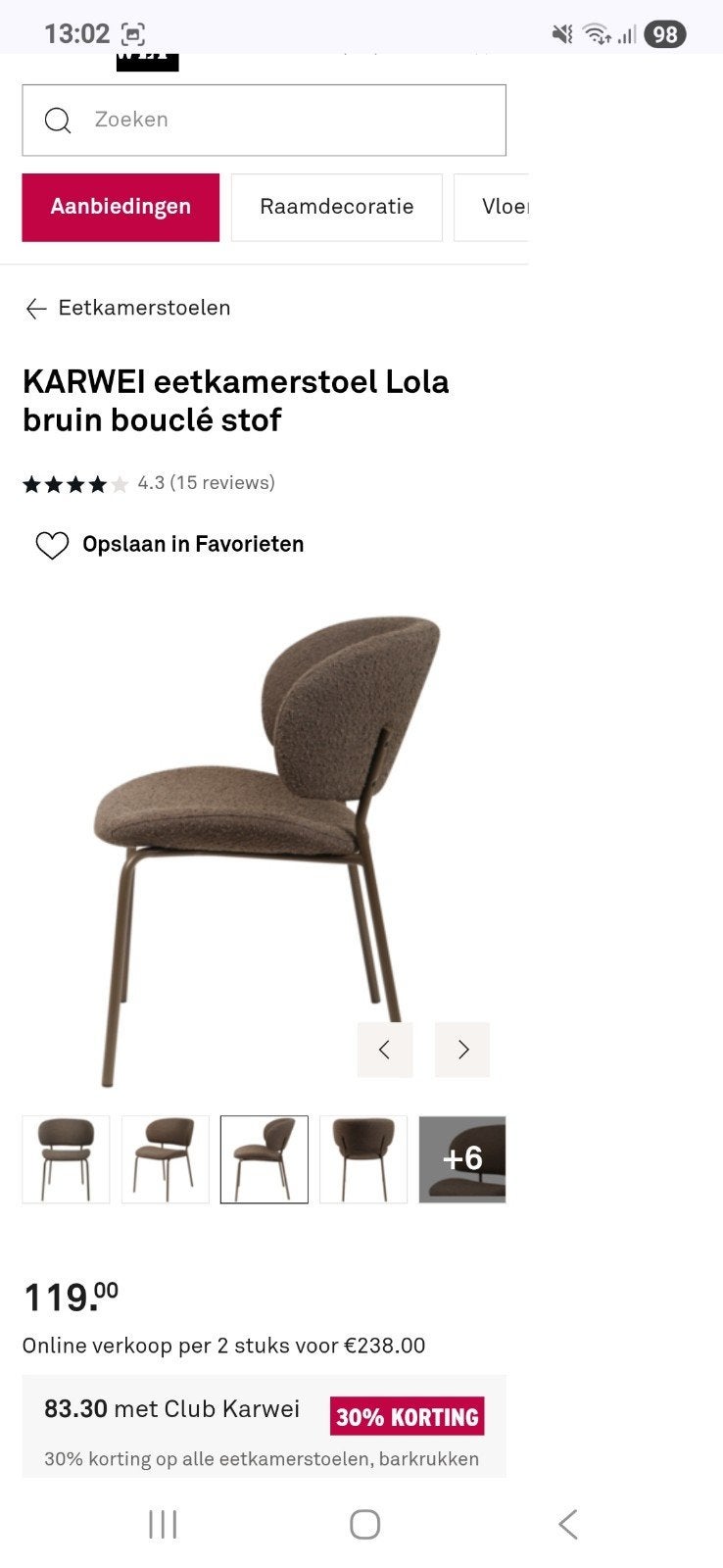 Eetkamerstoelen, Ophalen, Zo goed als nieuw, Minder dan 75 cm, Minder dan 150 cm
