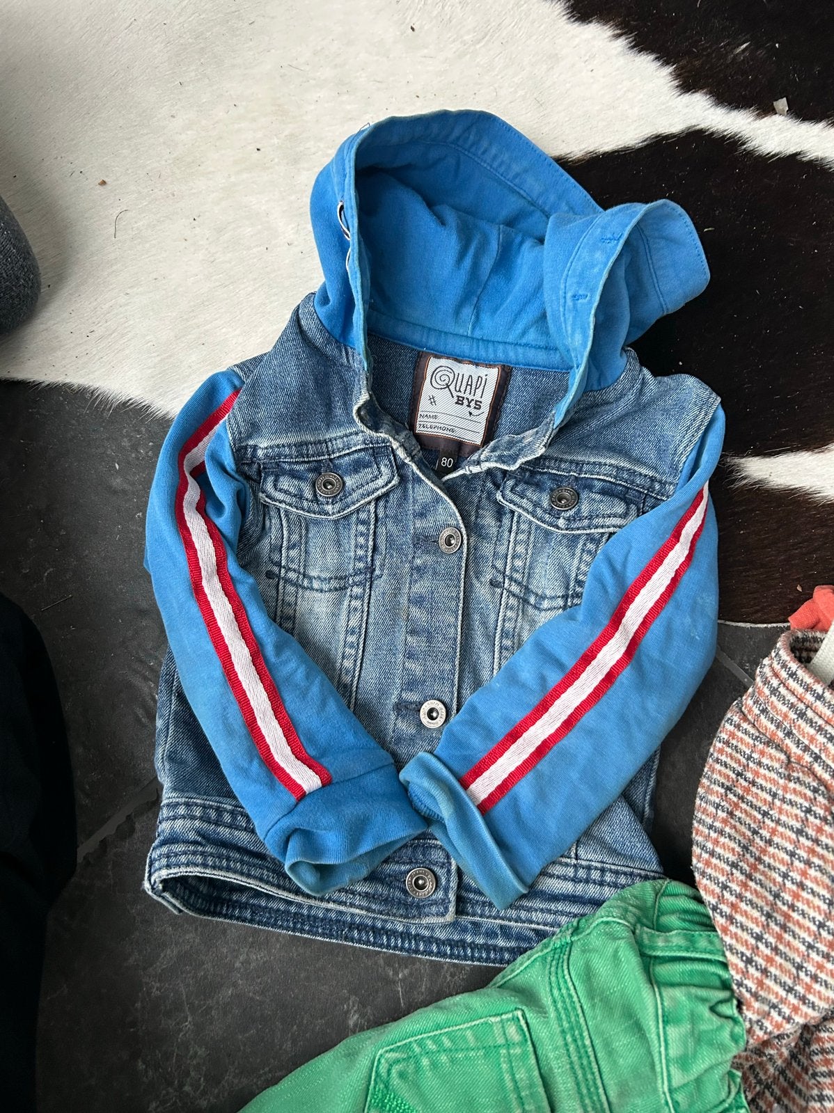 Stoer spijkerjasje Quapi mt 80, Ophalen of Verzenden, Gebruikt, Jongen