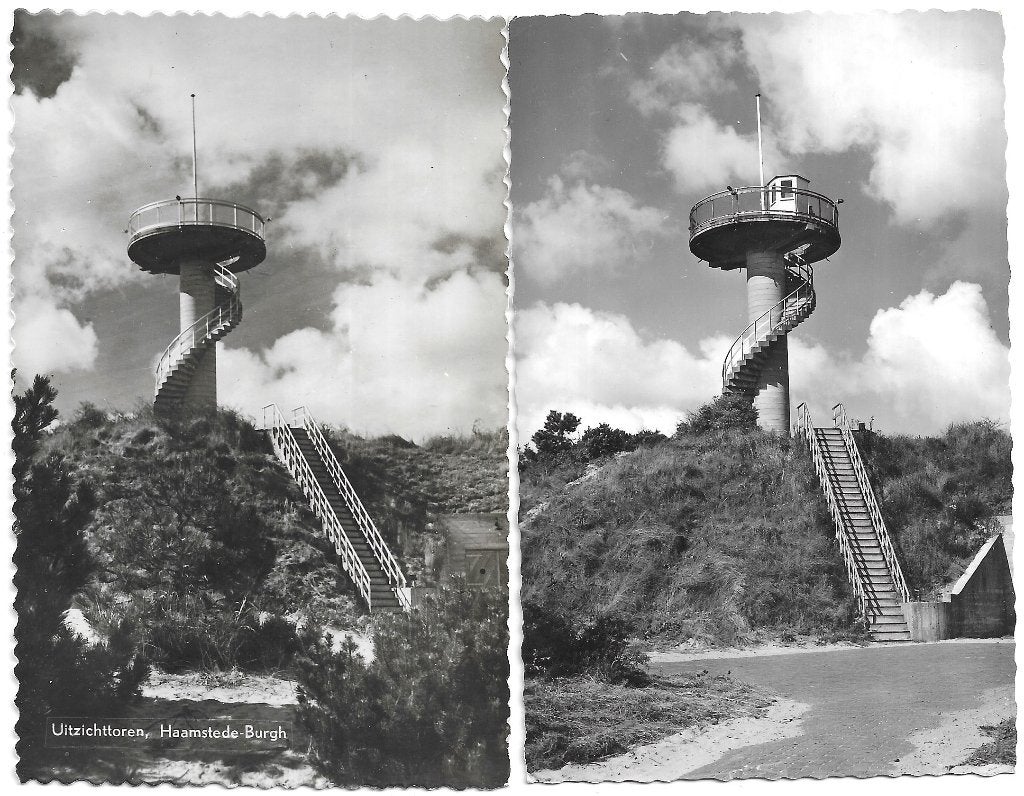 AK Haamstede, Burgh - 2 x Uitzichttoren, Ophalen of Verzenden, 1940 tot 1960, Gelopen, Zeeland