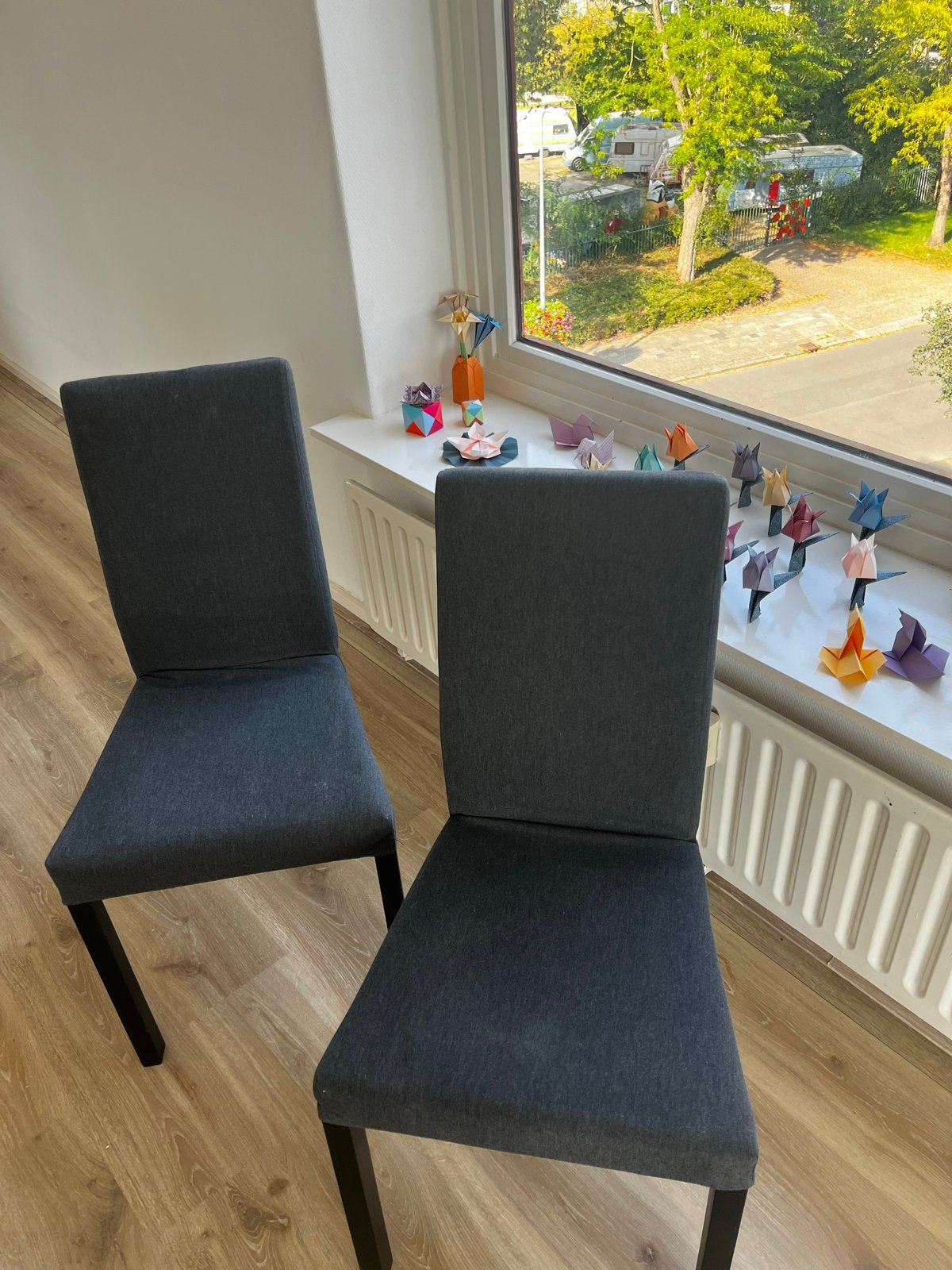 Stoelen/Chairs Ikea - Zo goed als nieuw, Ophalen, Twee, Zo goed als nieuw, Stof