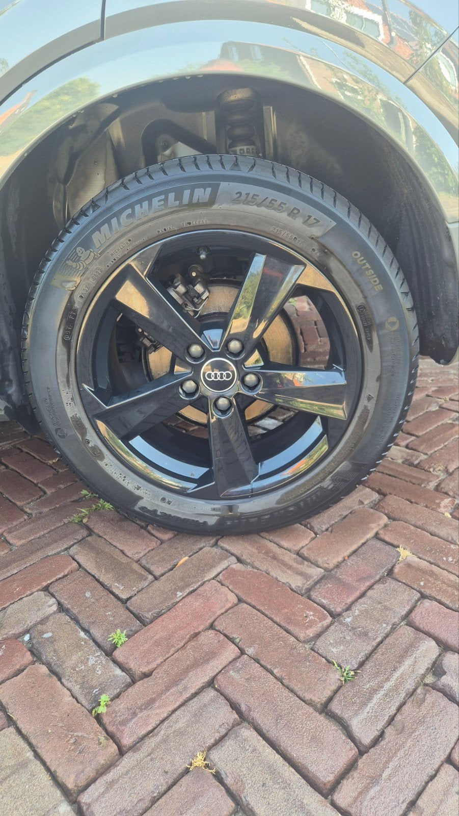 4 velgen plus banden 215x55x17, Ophalen, Zomerbanden